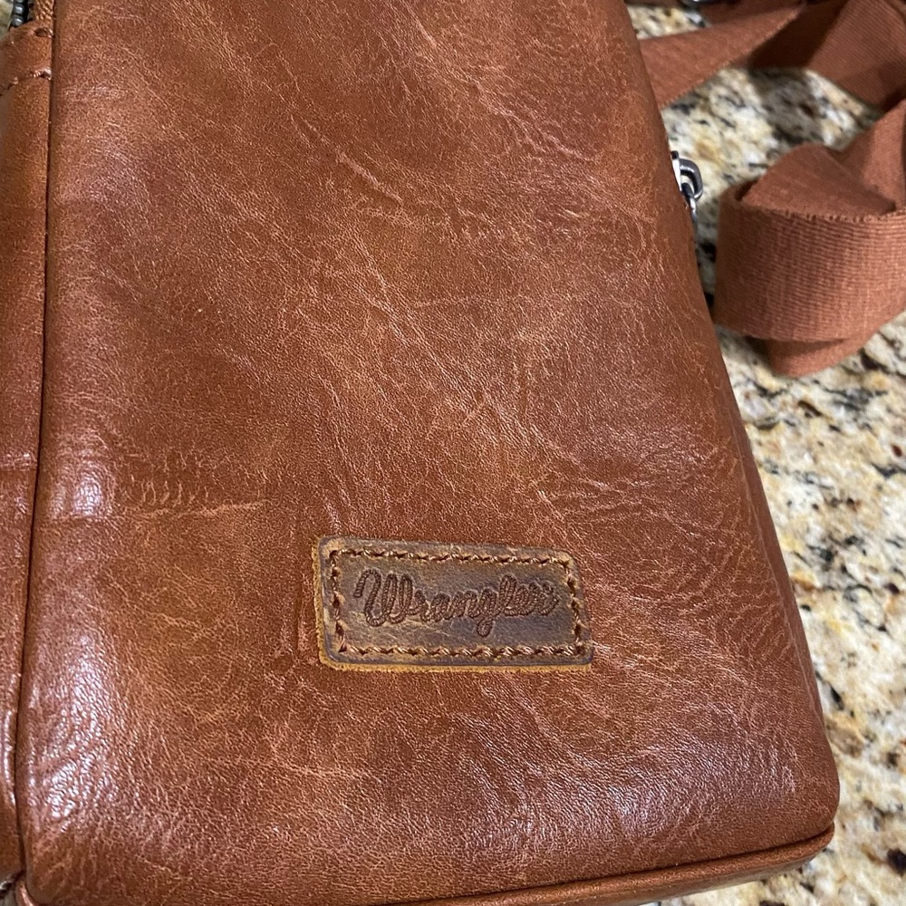 Wrangler Brown Leather crossbody Bag